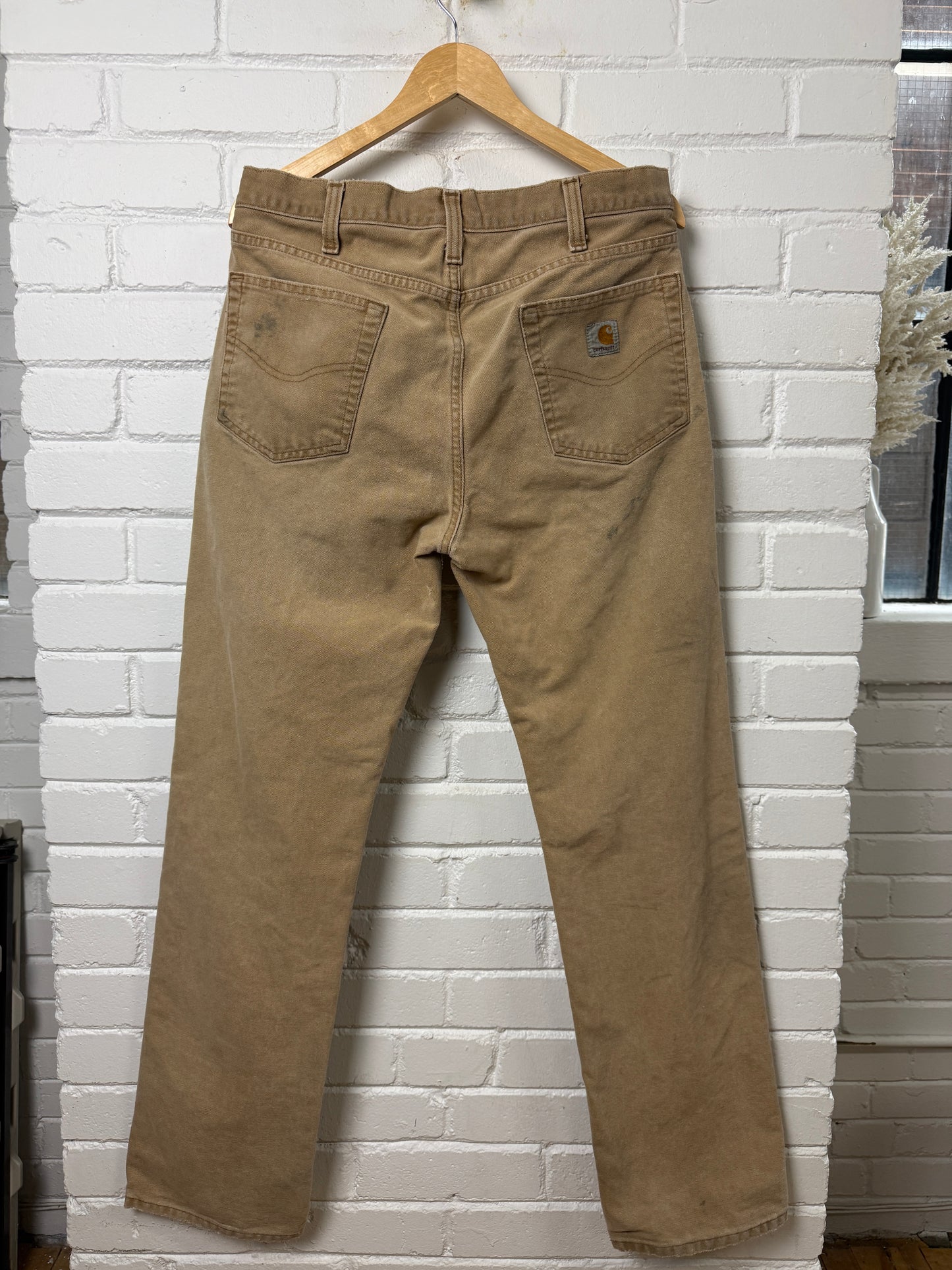 Carhartt Work Wear Relaxed Fit Canvas Beige Pants Size 33W