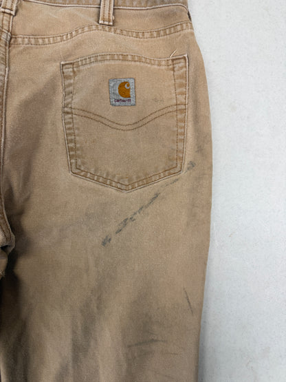 Carhartt Work Wear Relaxed Fit Canvas Beige Pants Size 33W