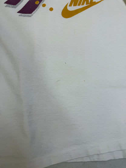 Vintage 80s/90s Nike Graphic Spell Out T Shirt Size L White