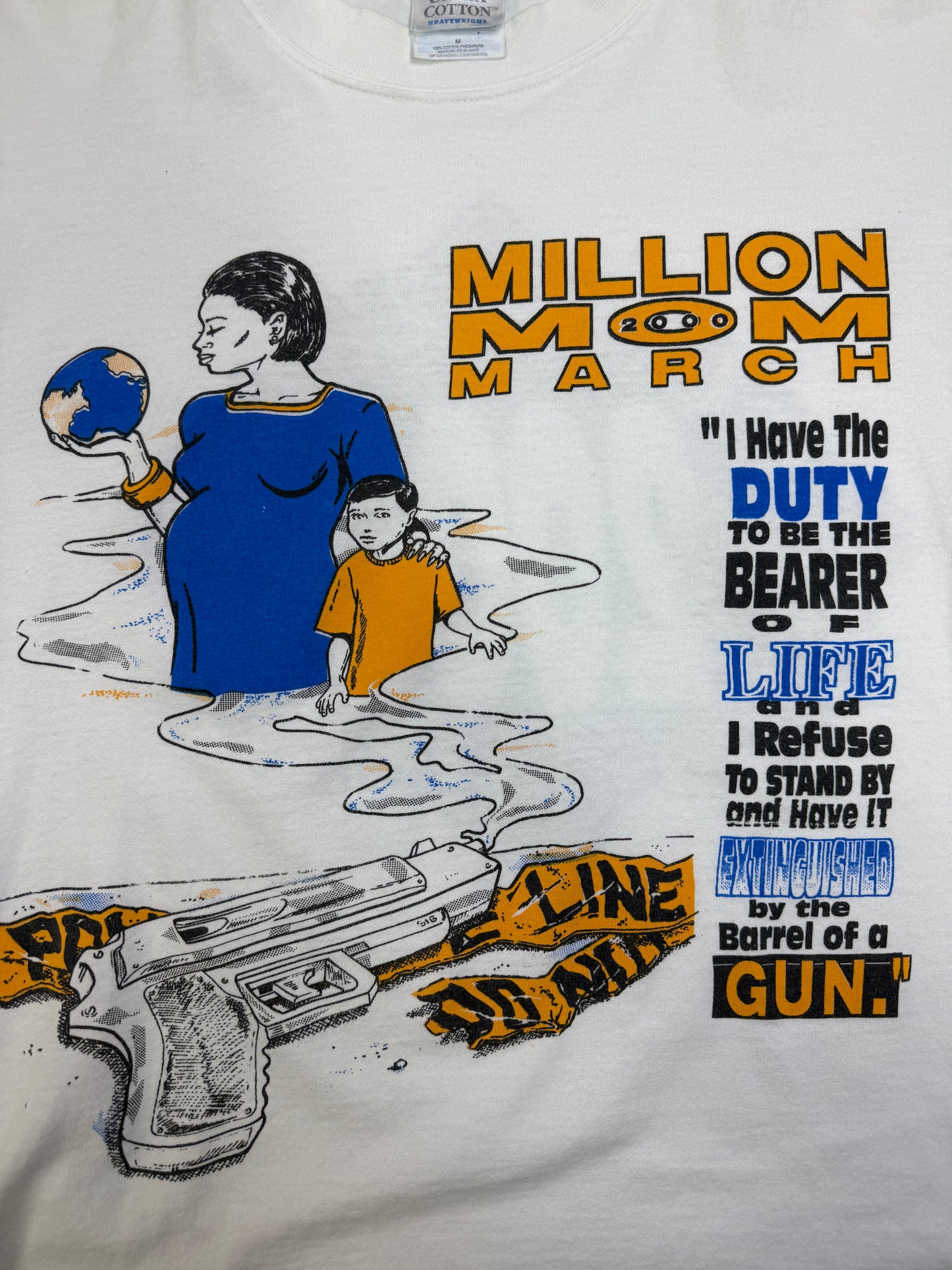 Vinatge 2000 Million Mom March Duty To Be The Bearer Graphic T Shirt Size M