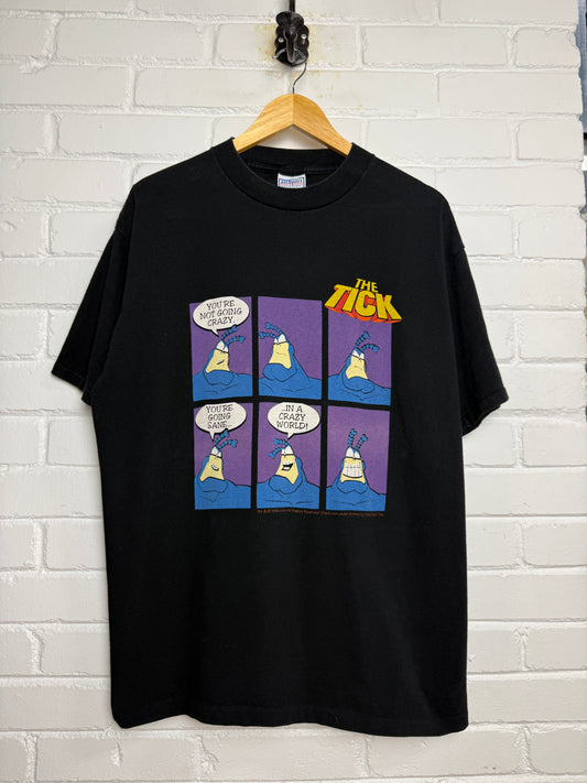 Vintage 1996 The Tick Comic Strip Not Going Crazy Animated Cartoon T Shirt Size XL