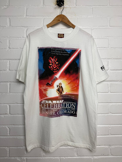 Vintage 1999 Star Wars Episode 1 The Phantom Menace Darth Maul Movie Promo T Shirt Size XL