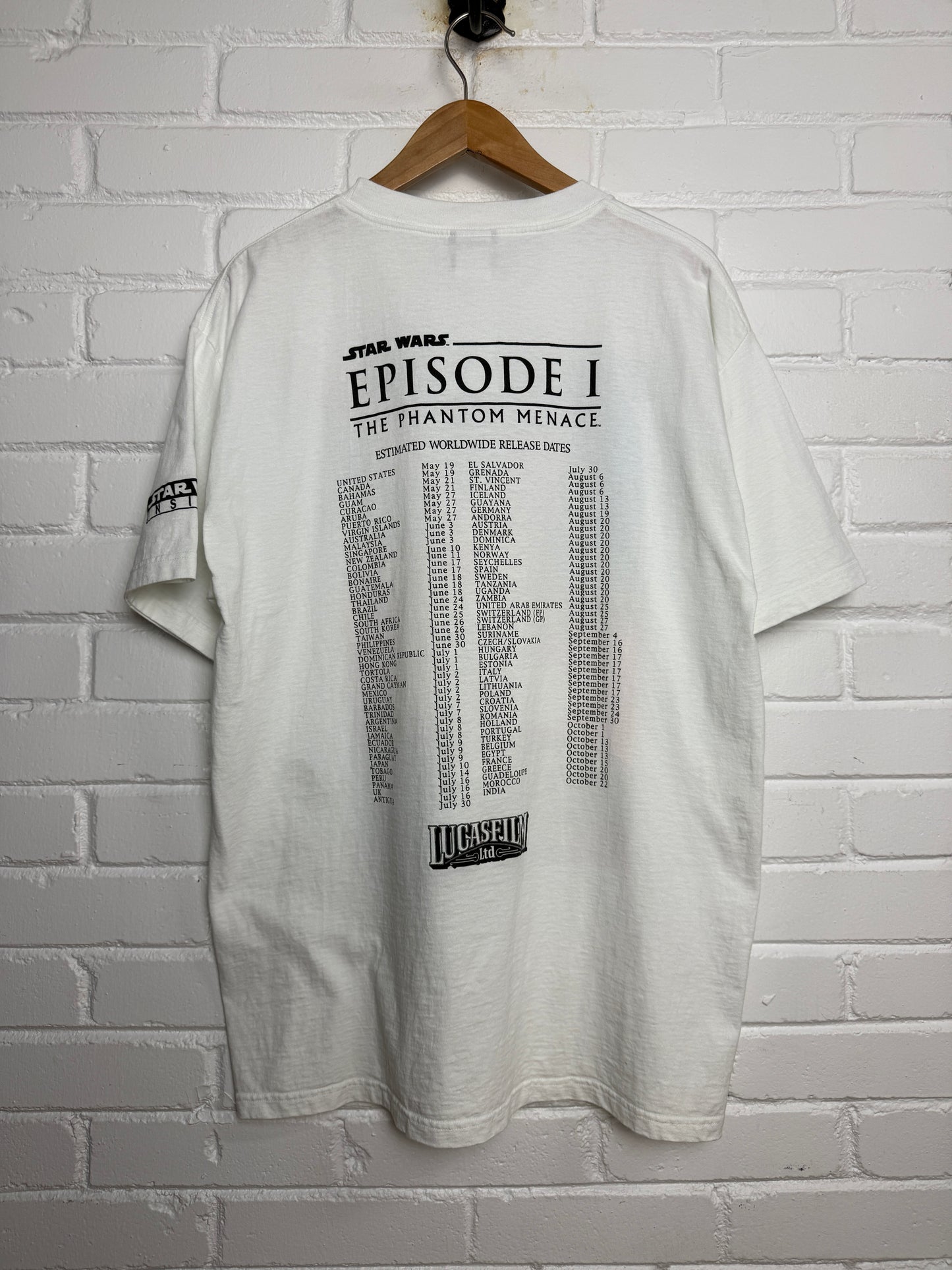 Vintage 1999 Star Wars Episode 1 The Phantom Menace Darth Maul Movie Promo T Shirt Size XL