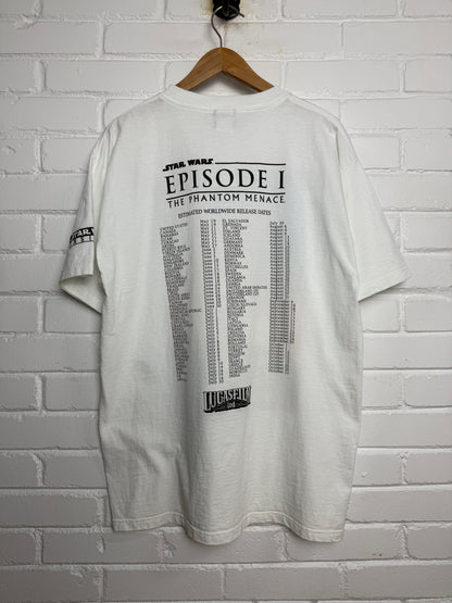 Vintage 1999 Star Wars Episode 1 The Phantom Menace Darth Maul Movie Promo T Shirt Size XL