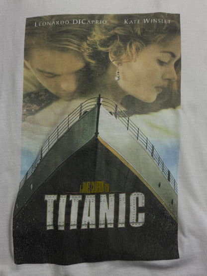 Vintage 1997 Titanic Movie Promo Poster Leonardo DiCaprio T Shirt Size M