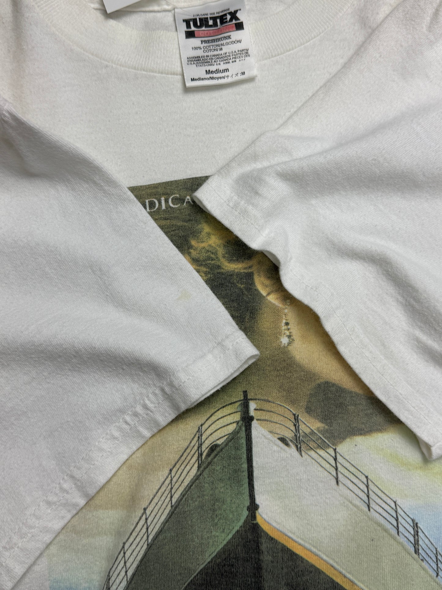 Vintage 1997 Titanic Movie Promo Poster Leonardo DiCaprio T Shirt Size M