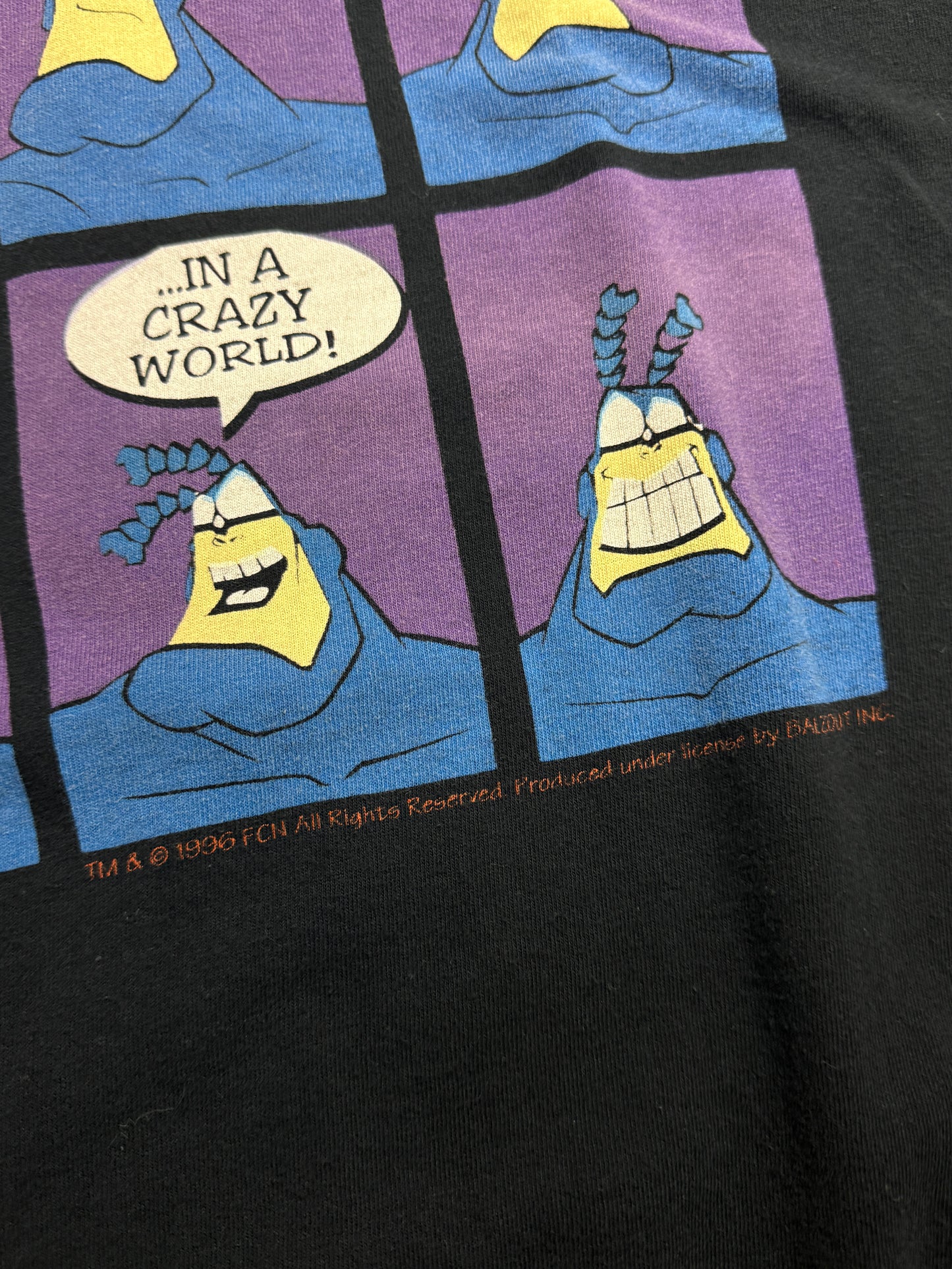 Vintage 1996 The Tick Comic Strip Not Going Crazy Animated Cartoon T Shirt Size XL