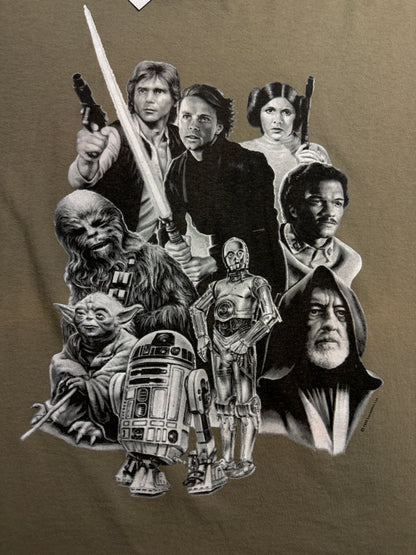 Vintage 1995 Star Wars The Rebels Against The Empire Yoda Anakin Padme Movie Promo T Shirt Size XXL
