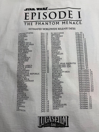 Vintage 1999 Star Wars Episode 1 The Phantom Menace Darth Maul Movie Promo T Shirt Size XL