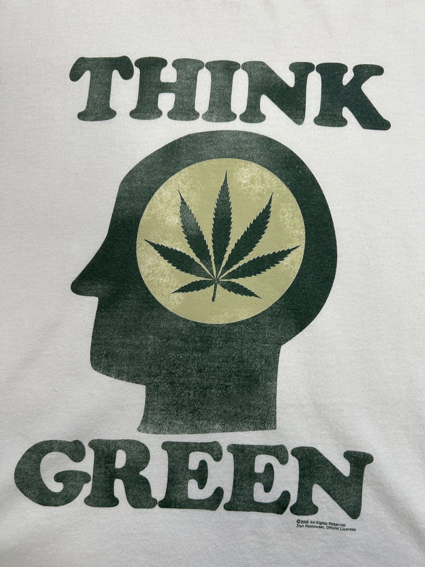 2006 Think Green Brain Weed Marijuana Parody T-Shirt Size L